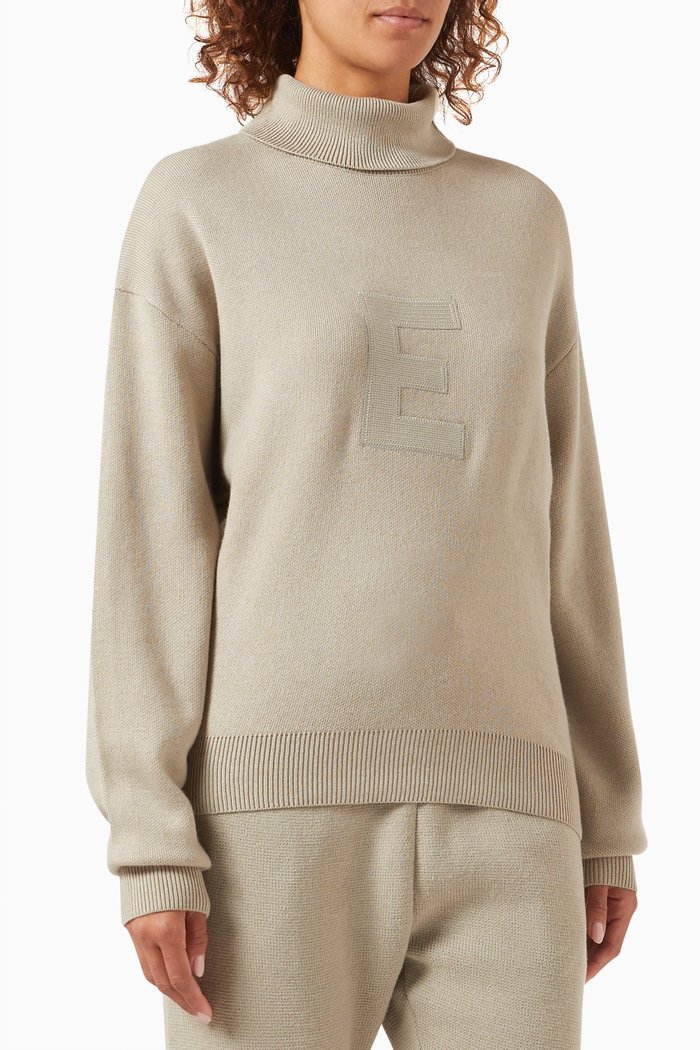 

E Turtleneck Sweater in Knit, Grey