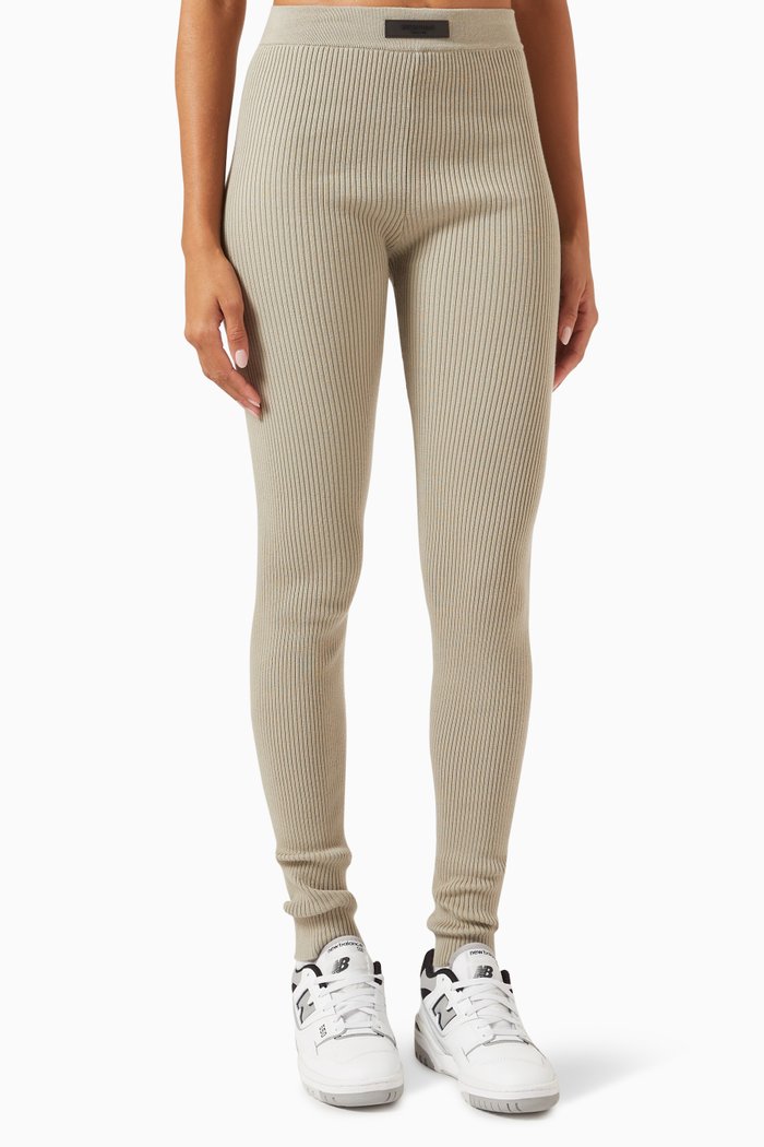 

Sports Pants in RIbbed-knit, Grey