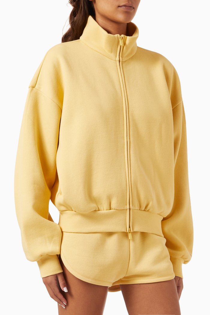 

Logo Full-zip Jacket in Fleece, Yellow