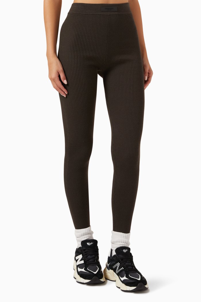 

Sports Pants in RIbbed-knit, Black