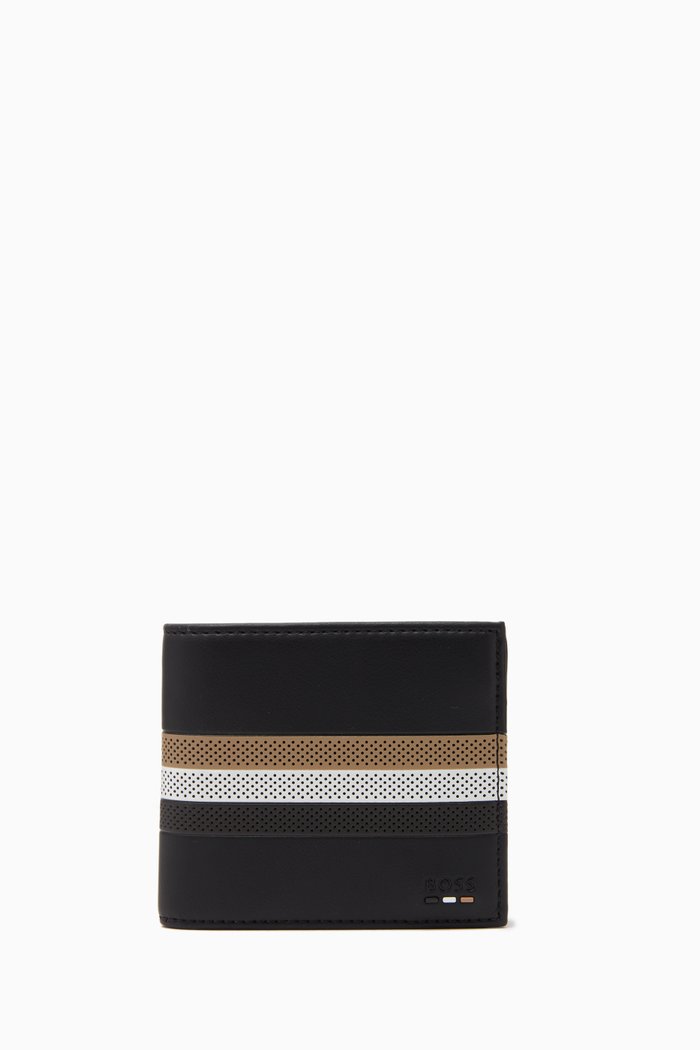 

Ray Coin Pocket Bi-fold Wallet in Leather, Black