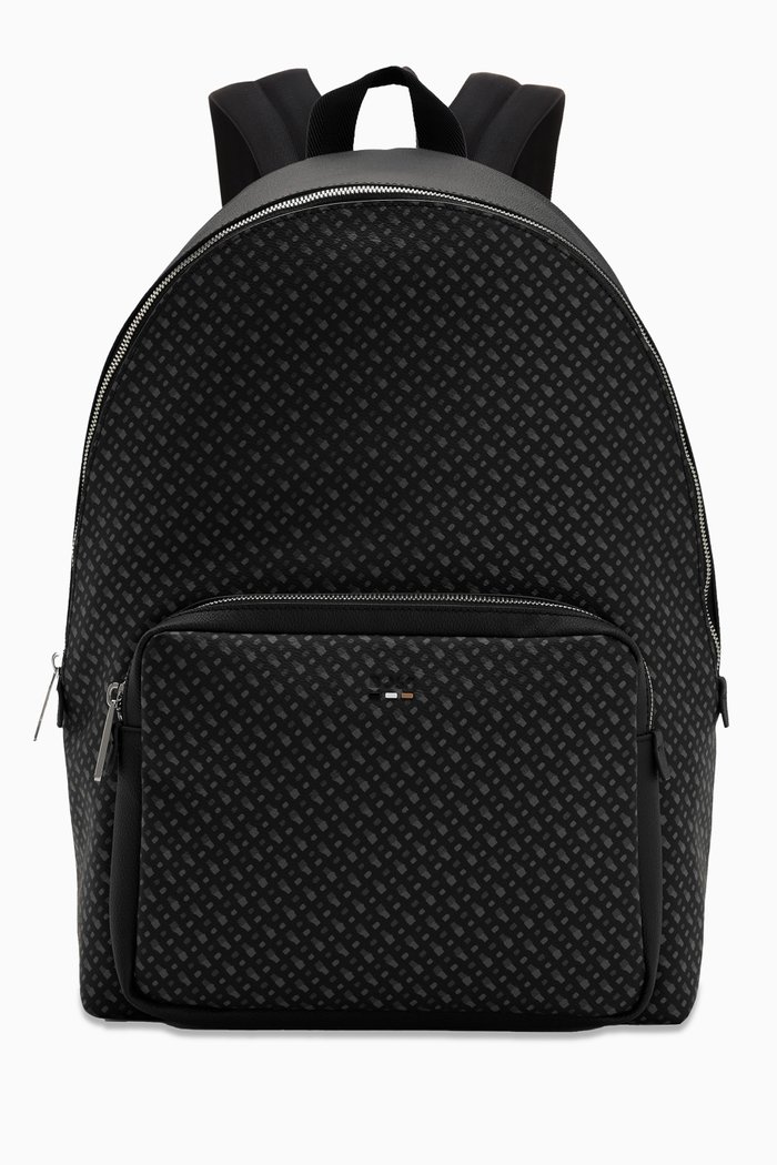 

Ray Monogram Backpack in Faux-leather, Black