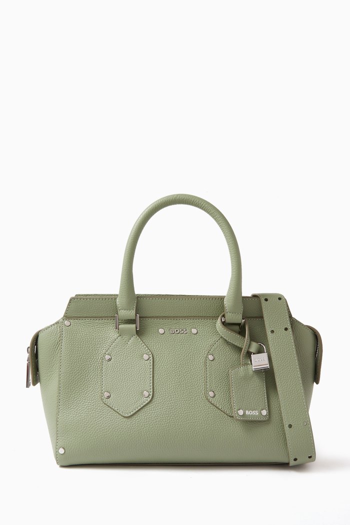 

Small Ivy Tote Bag in Grained-leather, Green
