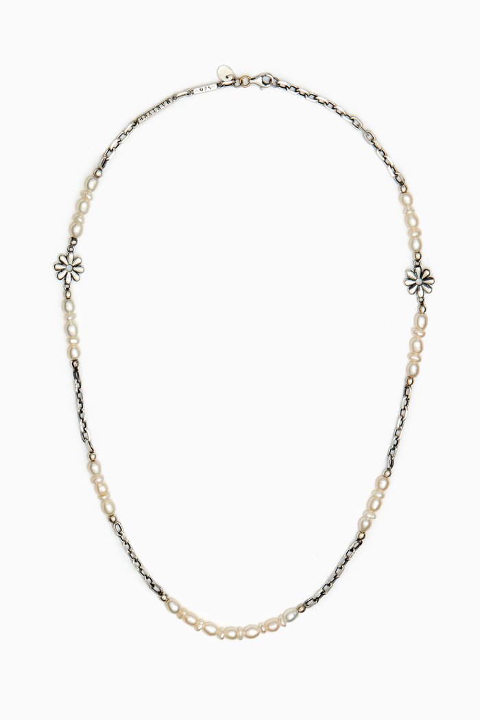 

Anemones Pearl Necklace in Sterling Silver