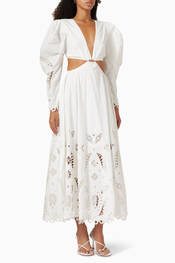 

Percival Maxi Dress in Cotton Poplin, Neutral