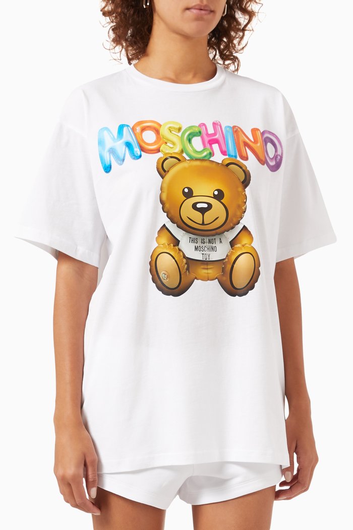 

Inflatable Teddy Oversized T-shirt in Jersey, White