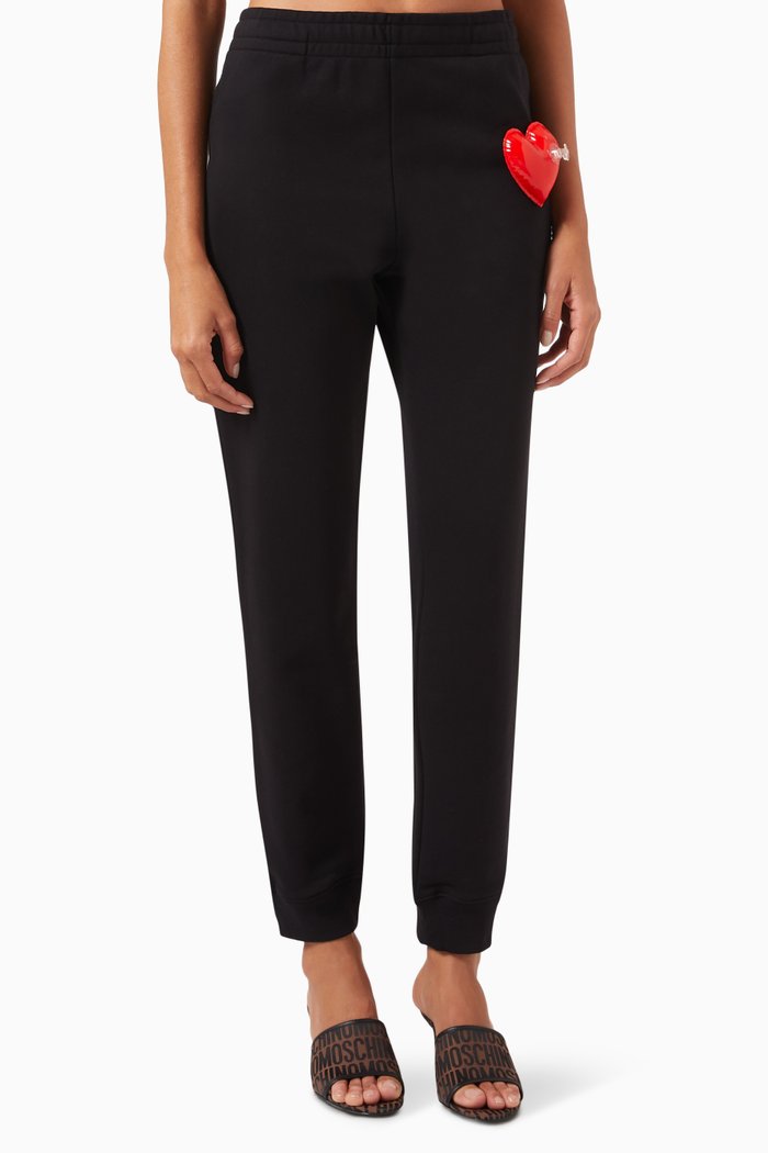 

Inflatable Heart Sweatpants in Jersey, Black