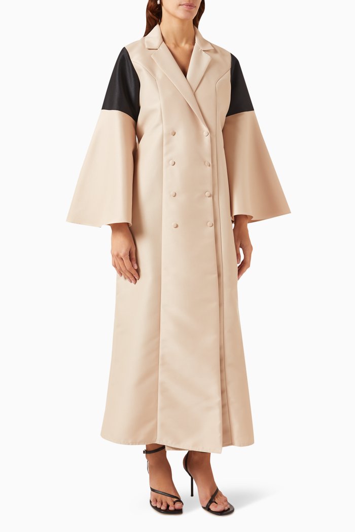 

Two-tone Abaya Jacket in Satin, Neutral