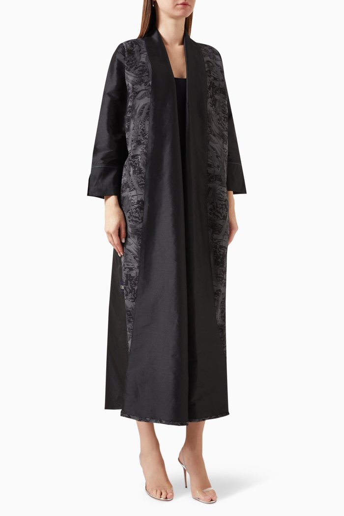 

Printed Abaya in Taffeta, Grey