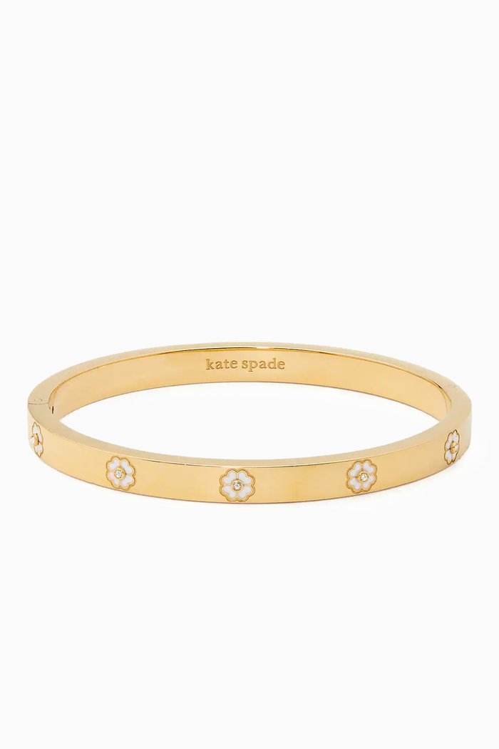 

Final Touch Bangle in Gold-plated Brass, White