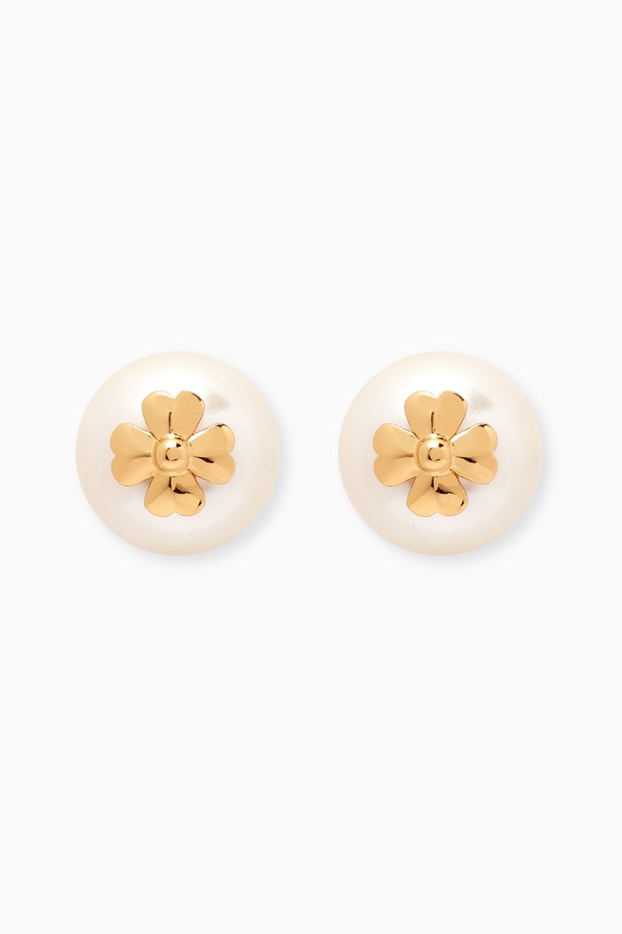 

Floral Studs Earrings in Gold-plated Brass, Neutral