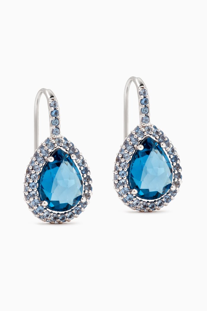 

Drop Earrings in Silver-plated Brass, Blue