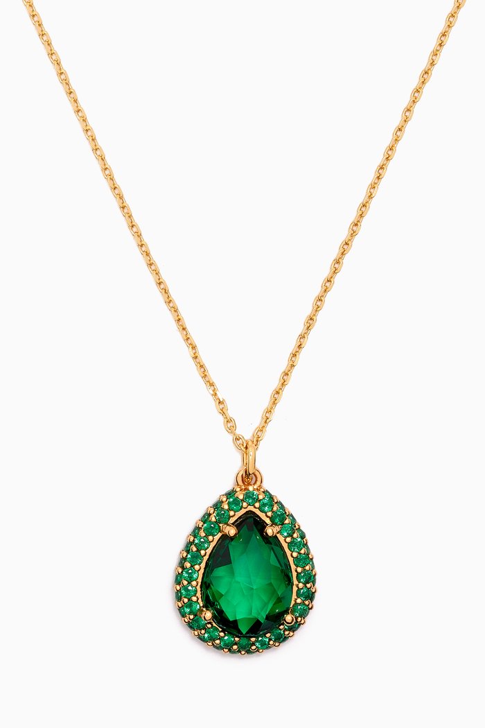 

Pavé Mini Pendant in Gold-plated Brass, Green