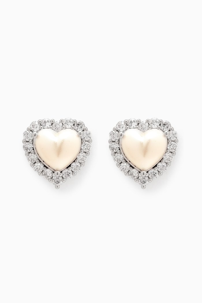 

My Love Heart Studs in Silver-plated Brass