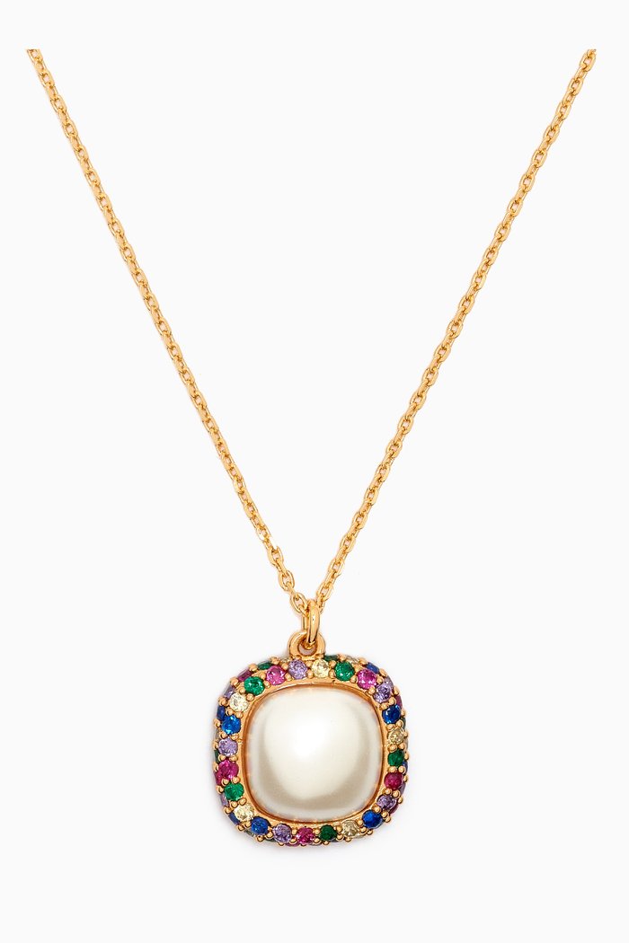 

Mini Pendant Necklace in Gold-plated Brass, Multicolour