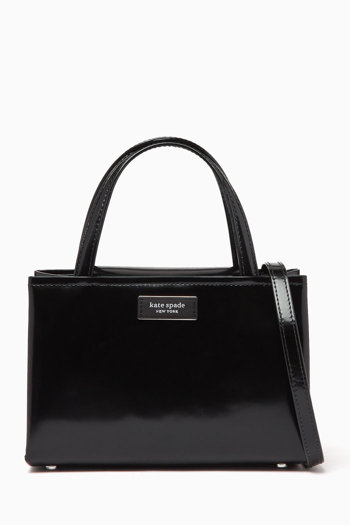 

Small Sam Icon Tote Bag in Spazzolato Leather, Black