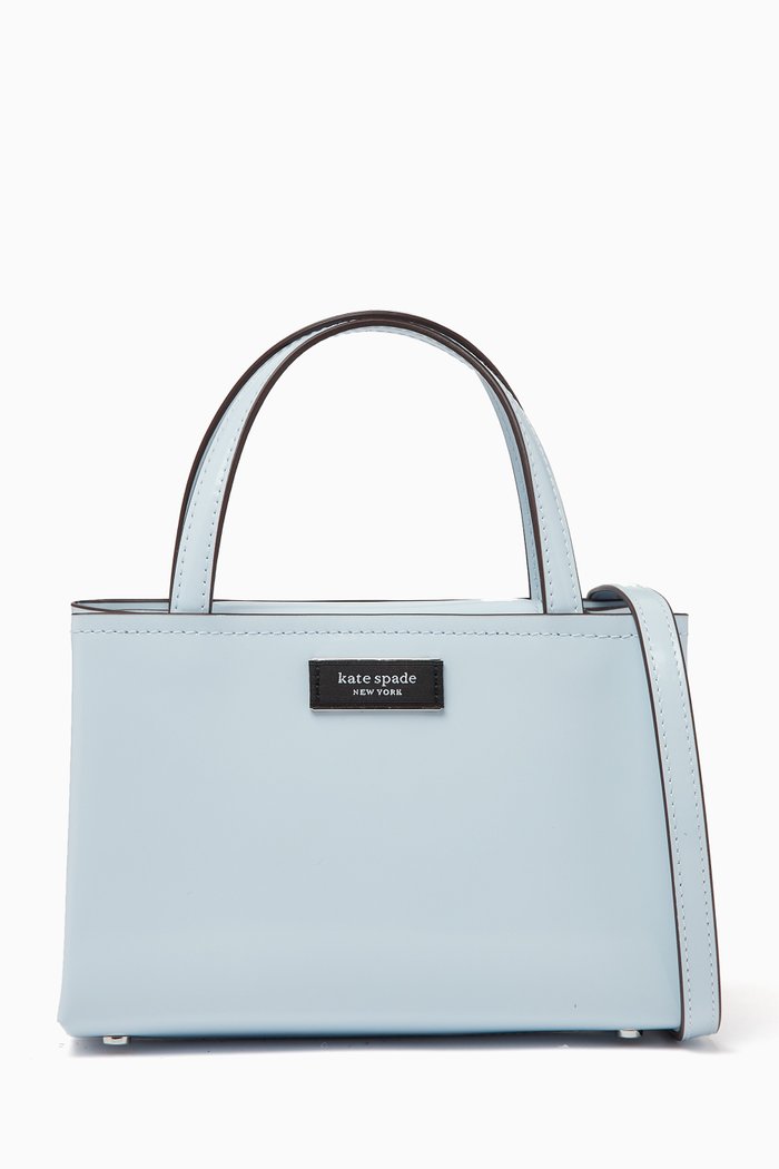 

Small Sam Icon Tote Bag in Spazzolato Leather, Blue