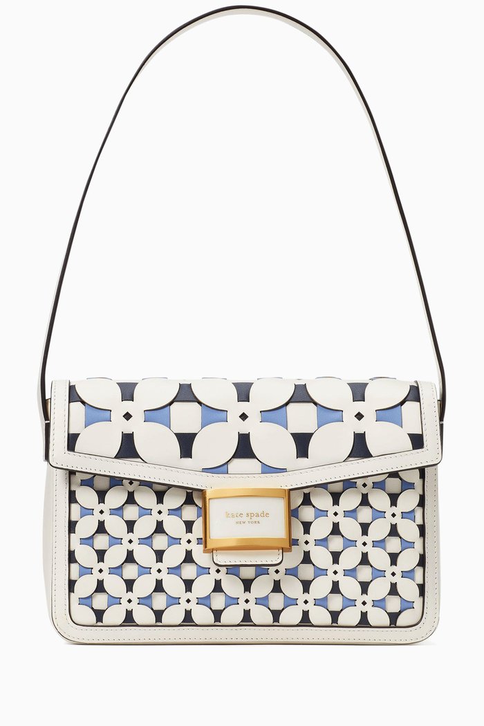 

Medium Katy Patio Tile Shoulder Bag in Leather, Neutral