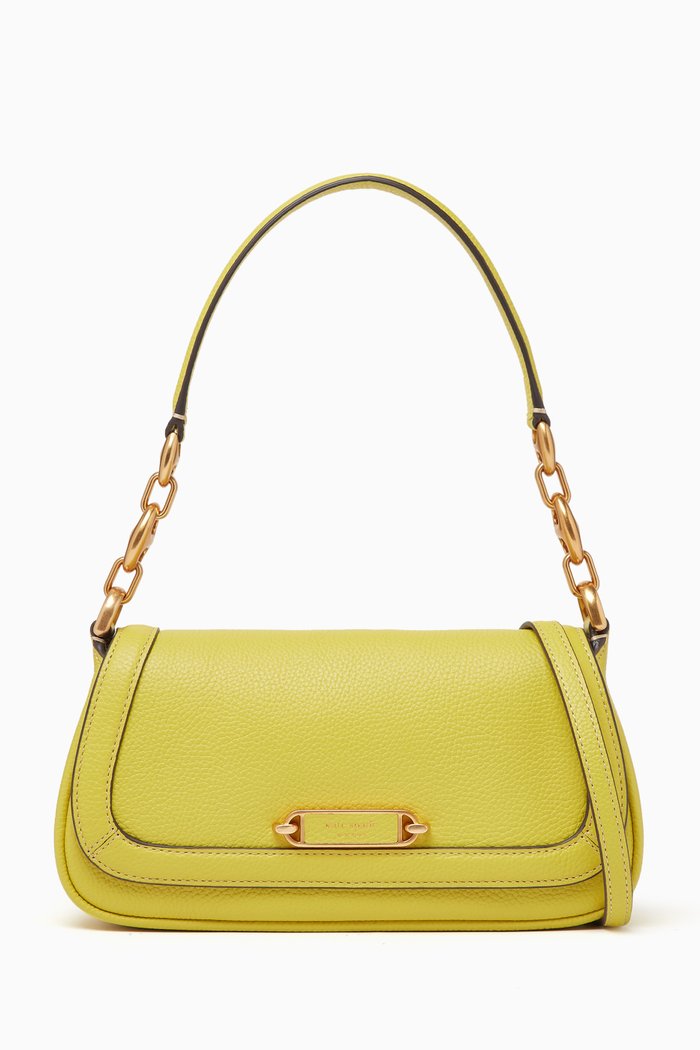 

Gramercy Small Flap Shoulder Bag in Leather, Green