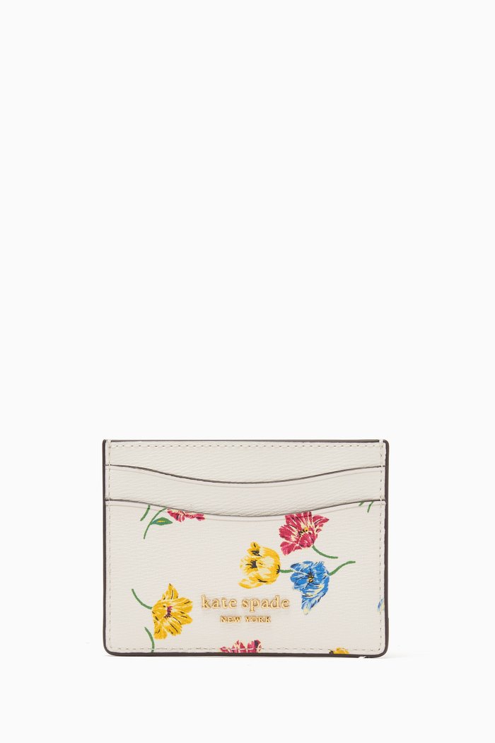 

Floral Card Holder in Faux Leather, Neutral