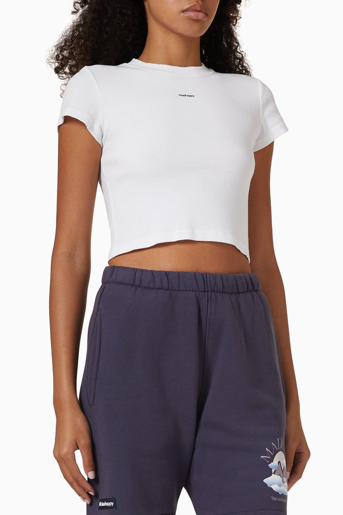 

Classics Baby Crop T-shirt in Ribbed-cotton, White