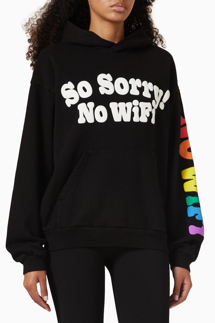 

So Sorry No Wifi Universal Hoodie in Cotton-terry, Black