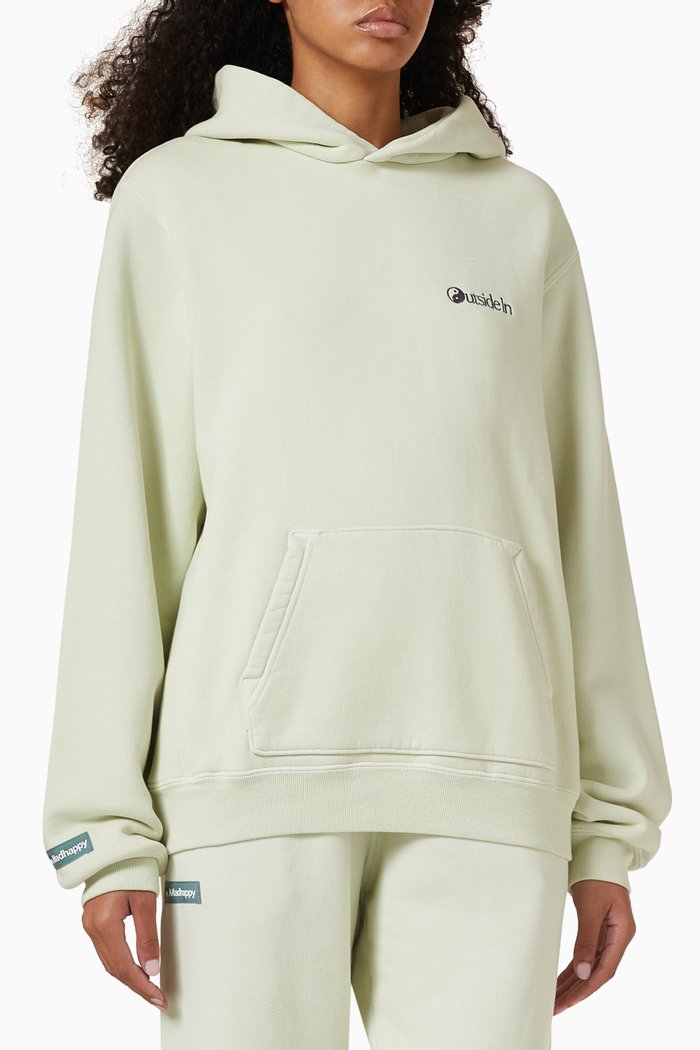 

Outdoors Printed Hoodie in Cotton-fleece, Green