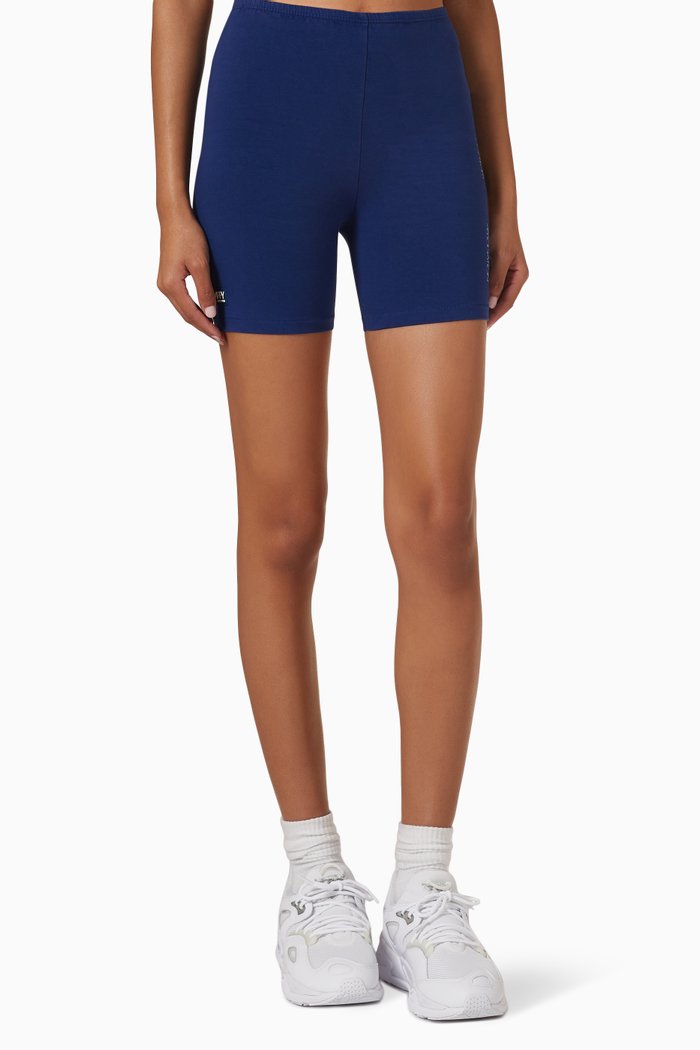 

L.O.R.A Biker Shorts in Jersey, Blue