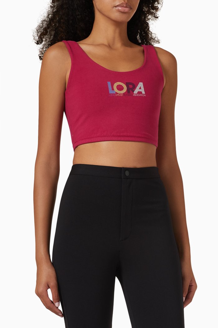 

L.O.R.A Biker Tank Top in Jersey, Pink