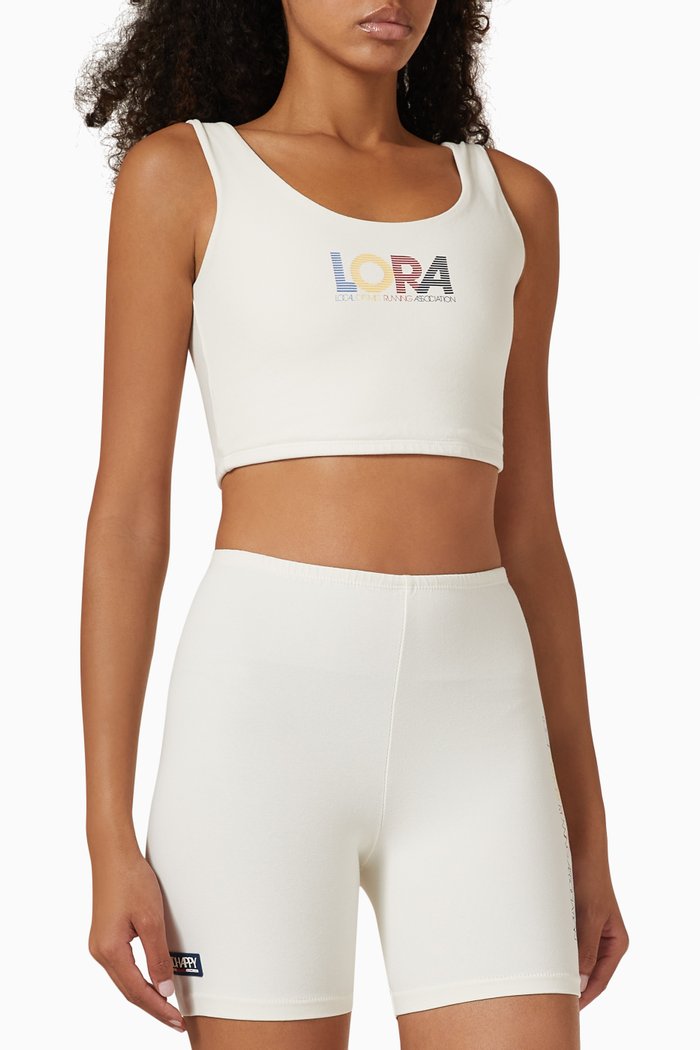 L.O.R.A Biker Tank Top in Jersey, Neutral