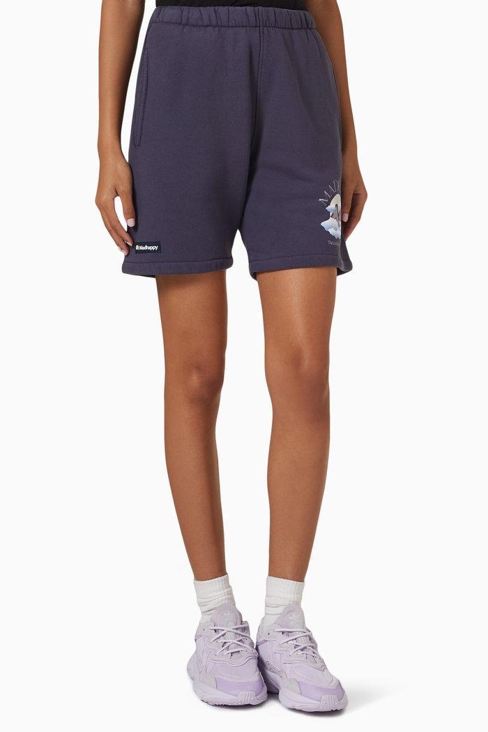 

Outdoors Printed Shorts in Cotton-fleece, Blue