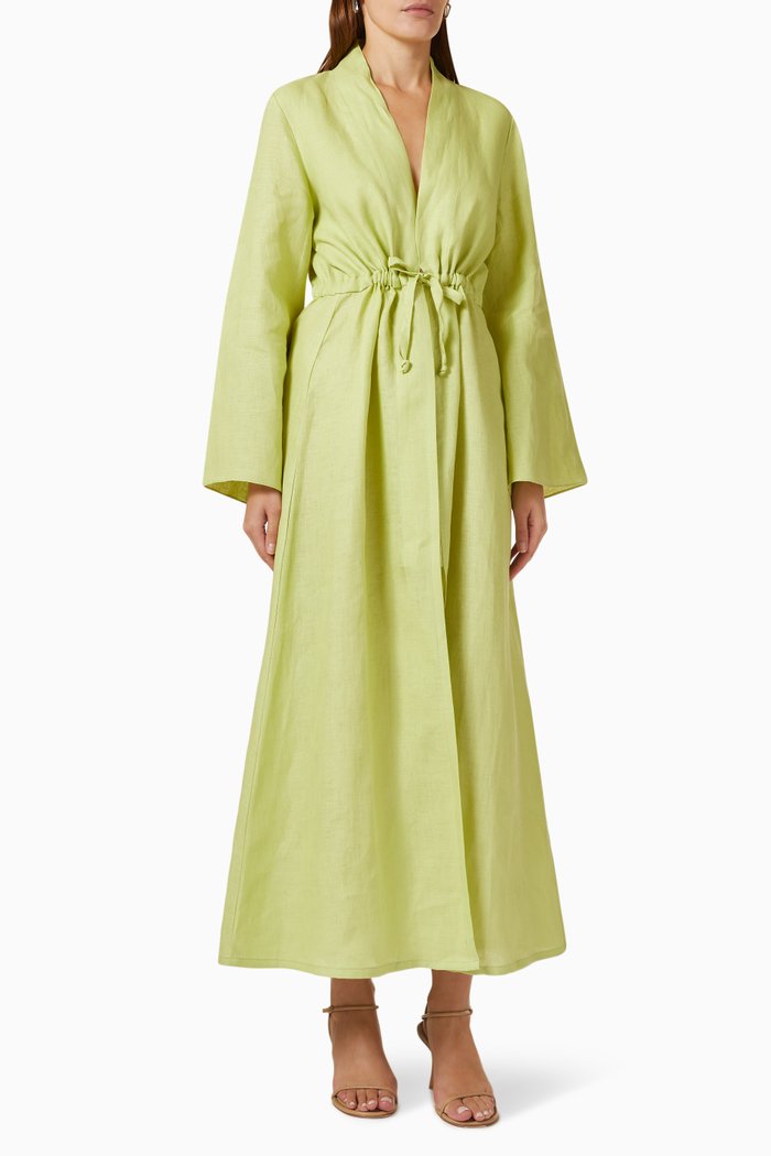 

Kiera Maxi Dress in Linen, Green