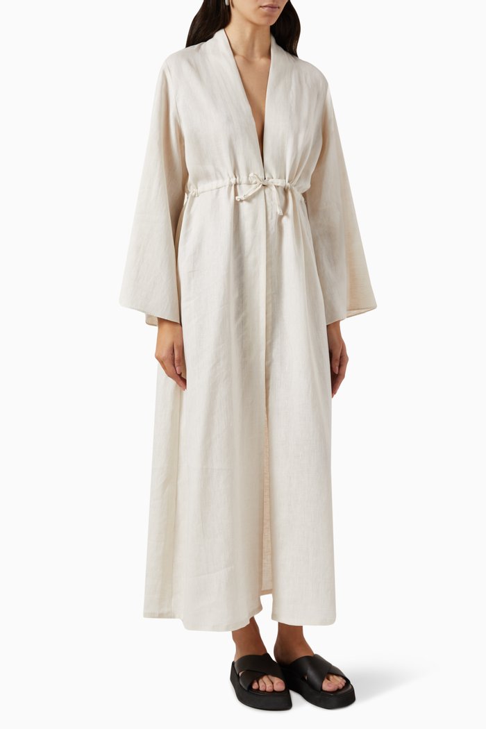

Kiera Dress in Linen, Neutral