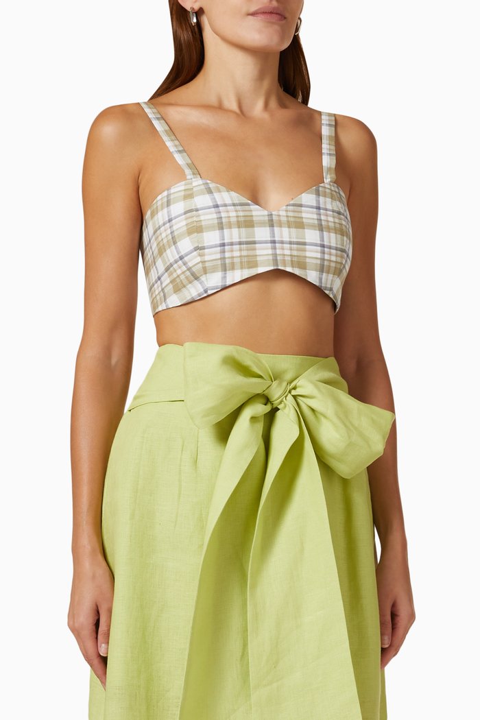 

Blythe Checked Crop Top in Cotton-blend, Multicolour