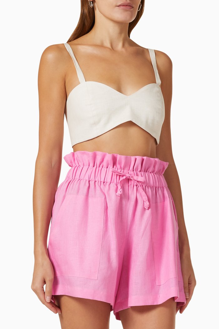 

Blythe Crop Top in Linen, Neutral