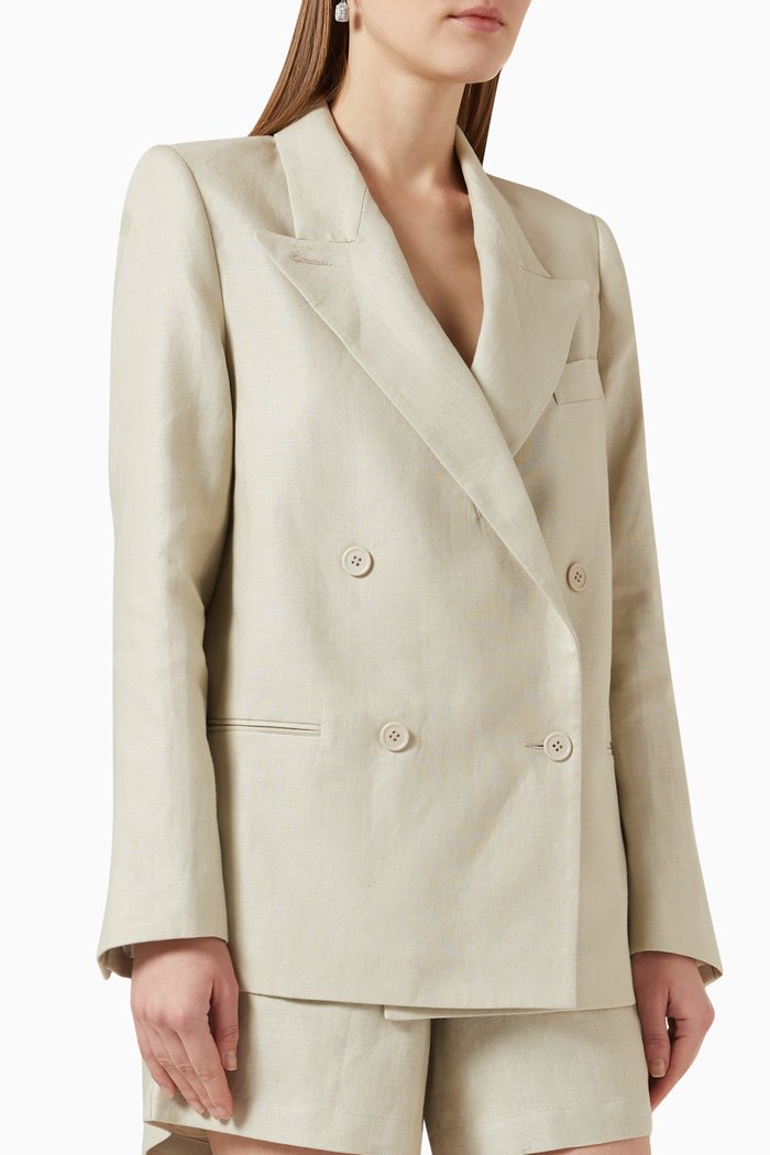 

Ciela Blazer in Linen, Neutral