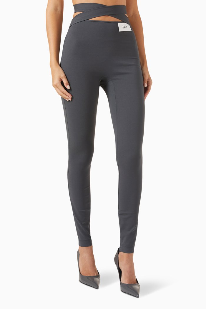 Re-edition Kim Cross-over Pants in Stretch-viscose, Grey