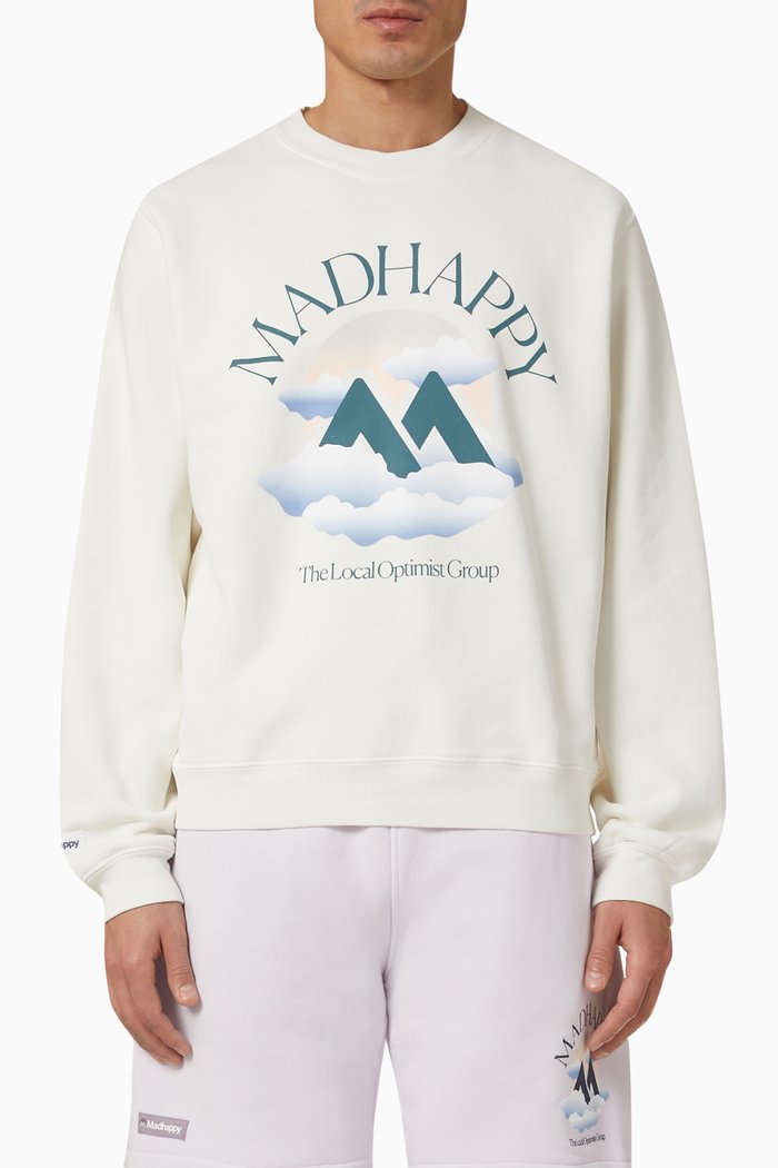 

Outdoors Print Sweatshirt in Cotton-fleece, Neutral