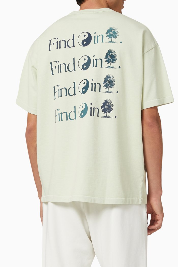 Outdoors Printed T-shirt in Heavy-jersey, Green