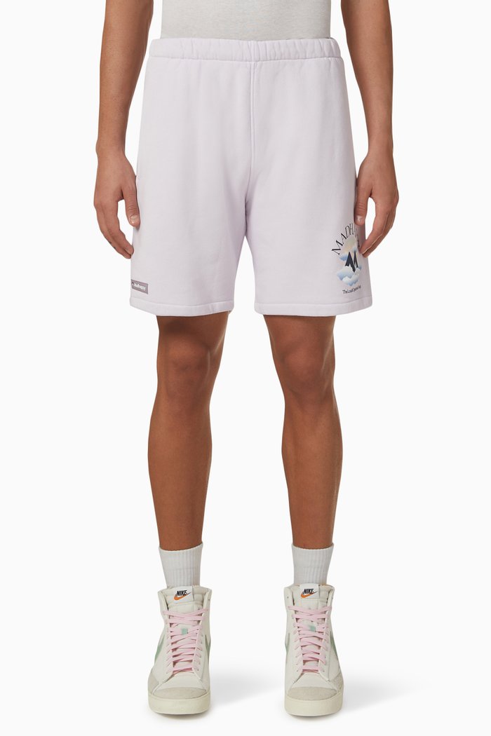 

Outdoors Printed Shorts in Cotton-fleece, Purple