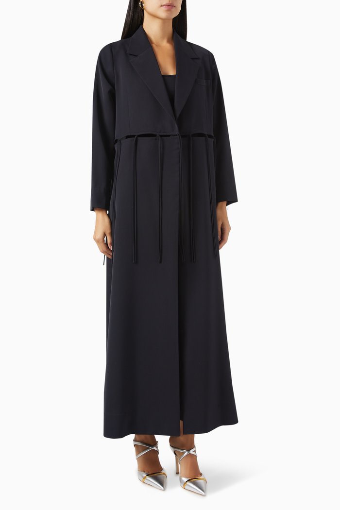 Tassel-tie Abaya, Blue