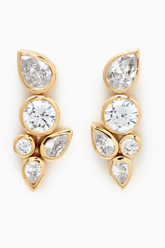 

Like Peas In A Pod Crystal Earrings in 14kt Gold Vermeil, Yellow