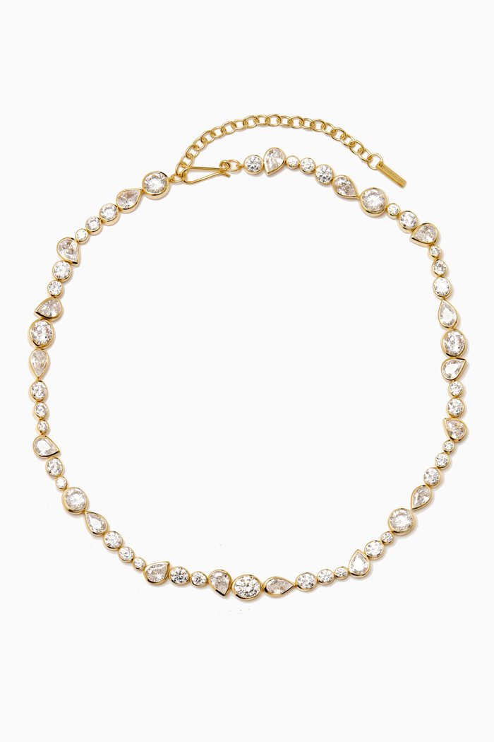 

A Few Good Anti-Heroes Crystal Choker Necklace in 14kt Gold Vermeil, Yellow