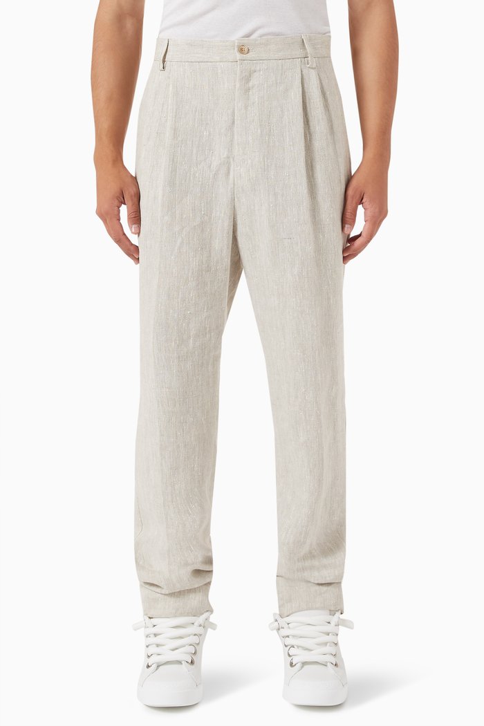 

Re-Edition Straight Pants in Linen, Neutral