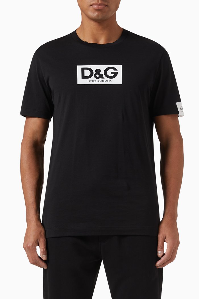 

Re-Edition Logo T-shirt in Cotton Jersey, Black