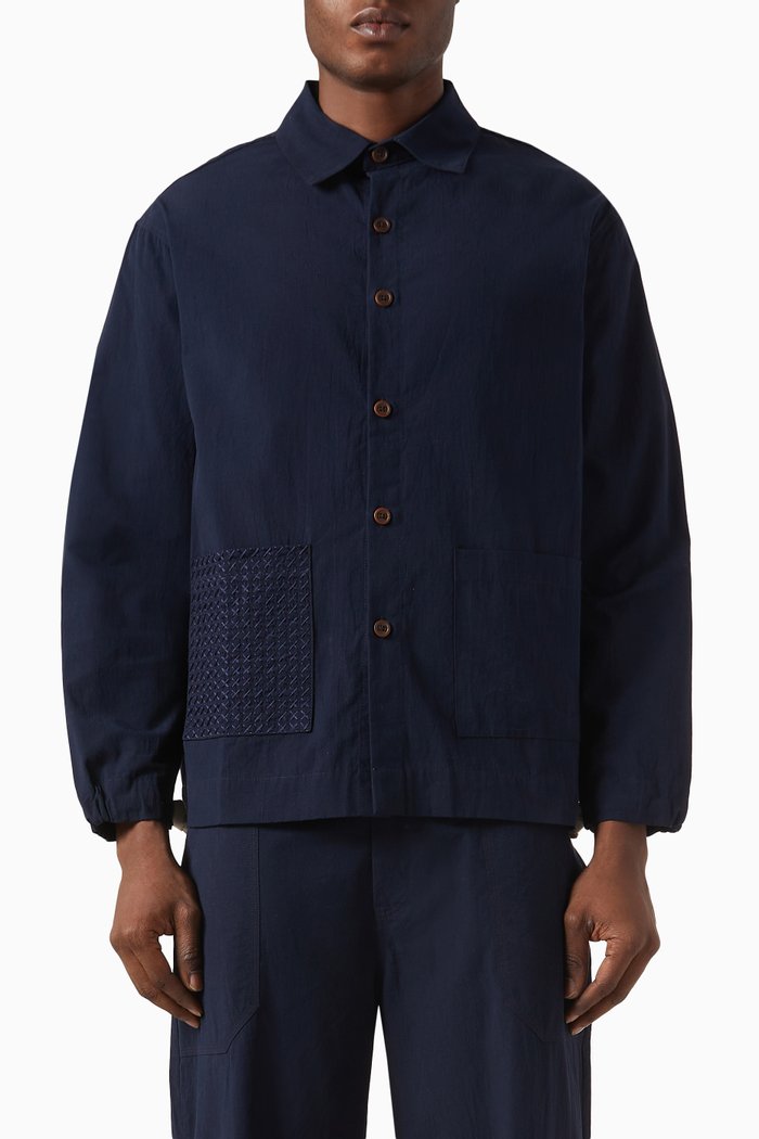 

Santiago Overshirt in Organic Cotton, Blue