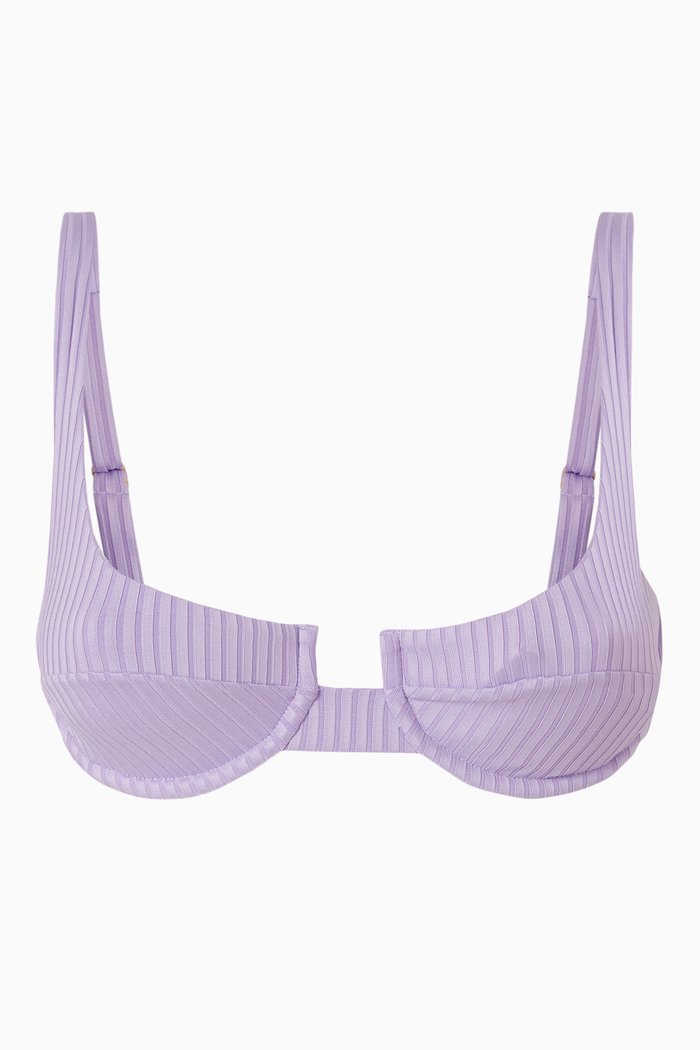 

Montreal RIbbed Bikini Top, Purple