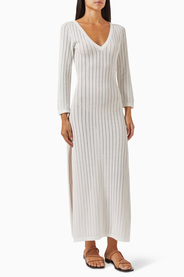 

Jade Midi Dress in Organic Cotton-knit, White