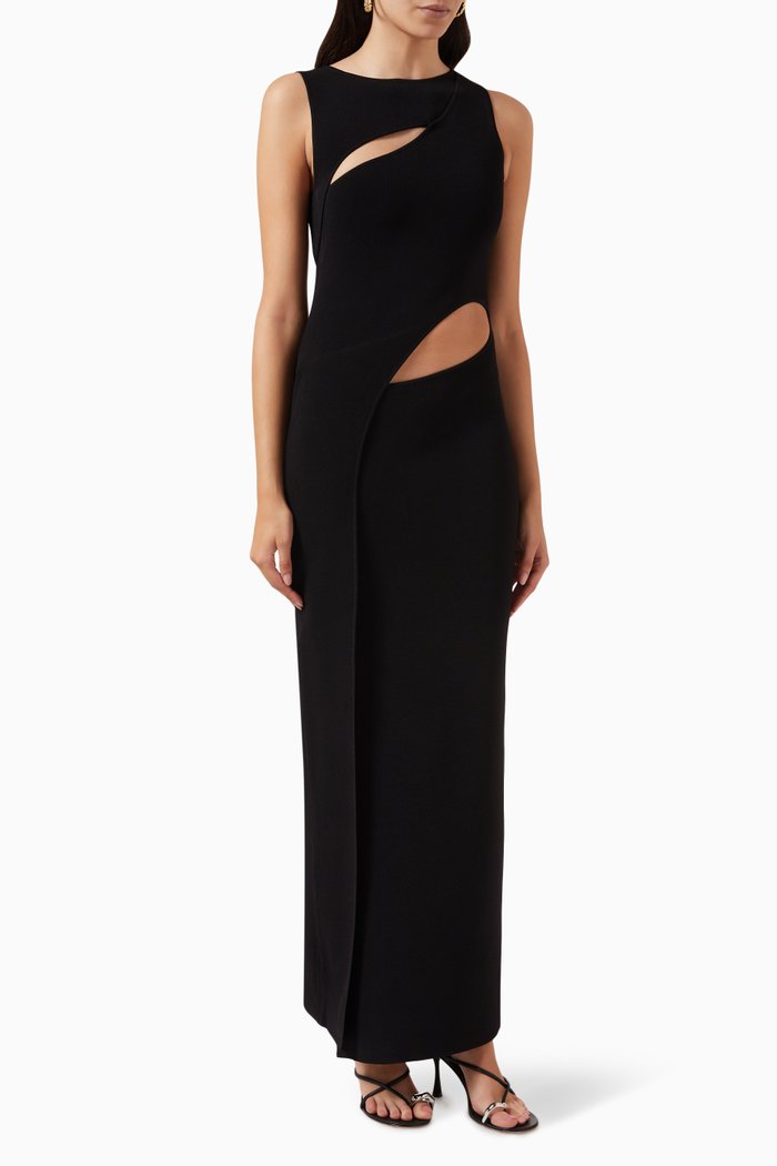 

Nadja Cut-out Dress in Knit, Black