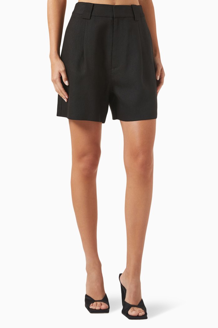 

Clemence Tailored Shorts in Viscose Blend, Black